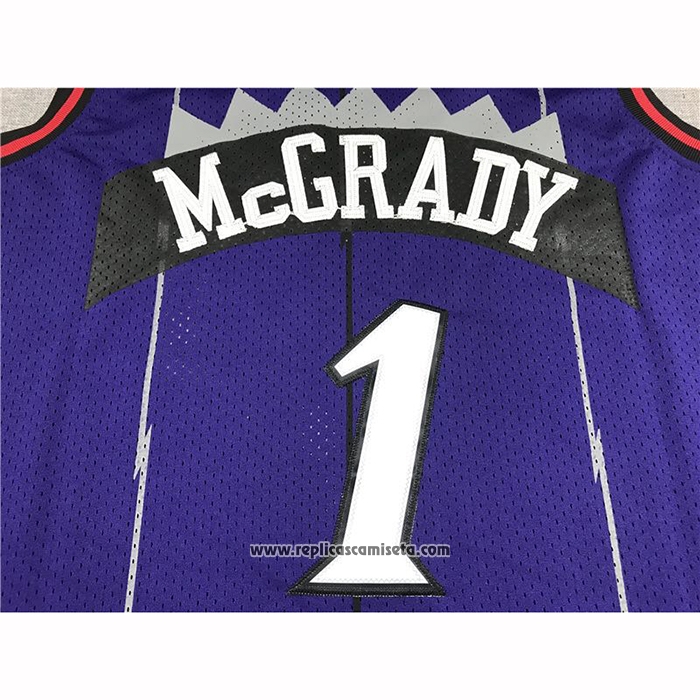 Camiseta Toronto Raptors Tracy McGrady #1 Hardwood Classics Throwback Violeta